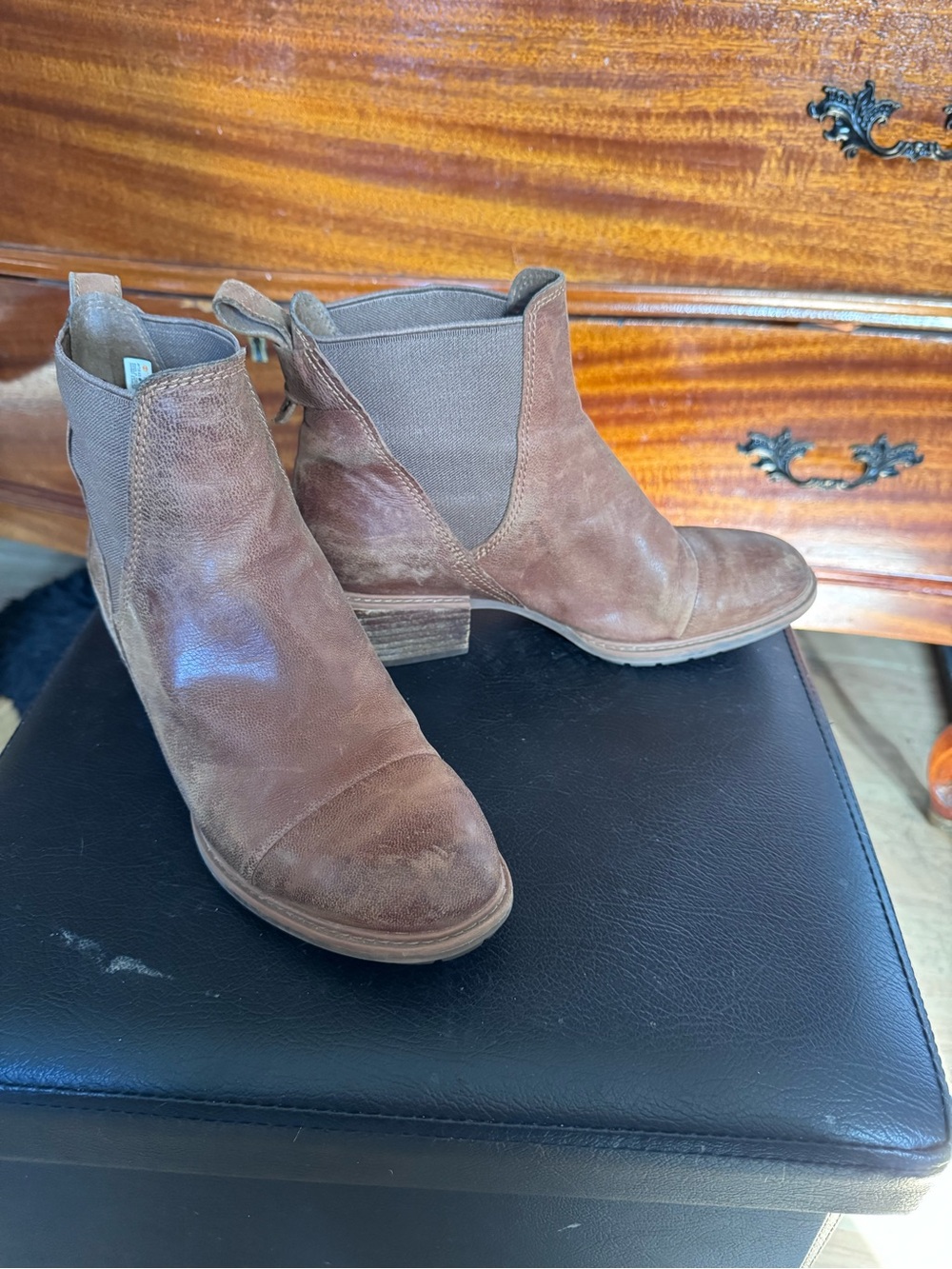 Timberland Brown Leather Chelsea Booties